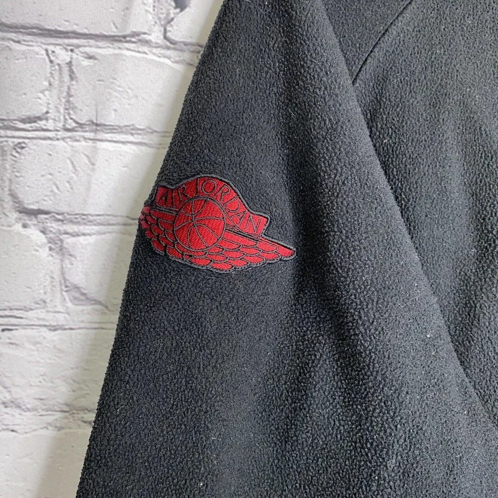 Nike Air Jordan Jumpman Leather Wool Jacket Letterman Varsity Black Red XXL
